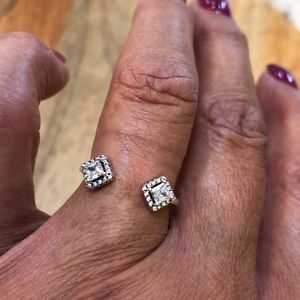 Pandora square sparkle ring adjustable